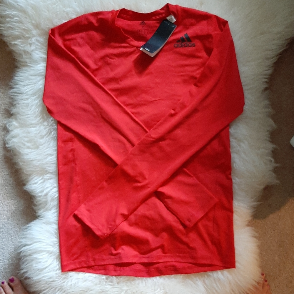 New red Adidas workout shirt size Small